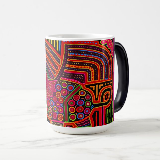 Kuna Indian Friendly Dragon Mola Magic Mug (Front Right)