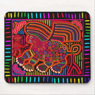 Kuna Indian Friendly Dragon Mola Mouse Pad