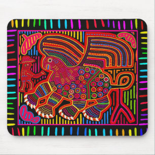 Kuna Indian Friendly Dragon Mola Mouse Pad