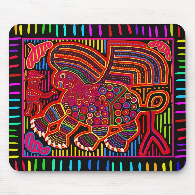 Kuna Indian Friendly Dragon Mola Mouse Pad (Front)