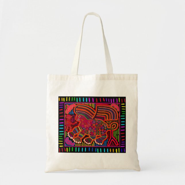 Kuna Indian Friendly Dragon Mola Tote Bag (Front)