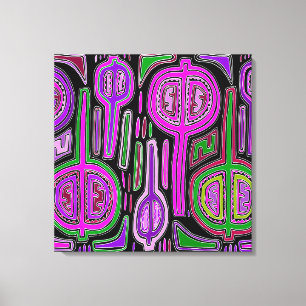 Kuna Indian Gourd Maracas - Violet Green Canvas Print