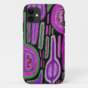 Kuna Indian Gourd Maracas - Violet Green iPhone 11 Case
