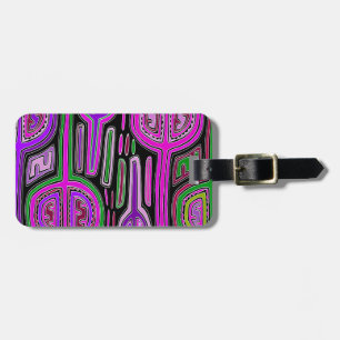 Kuna Indian Gourd Maracas - Violet Green Luggage Tag