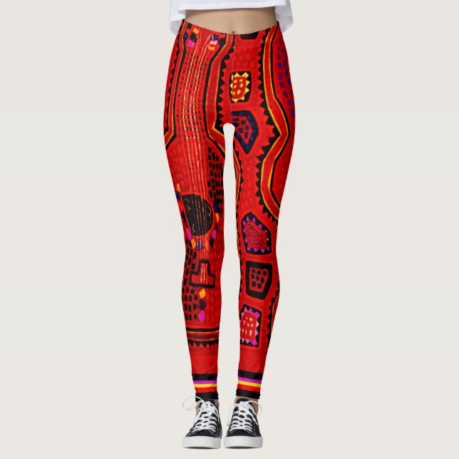 Kuna Indian Guitar Leggings (Front)