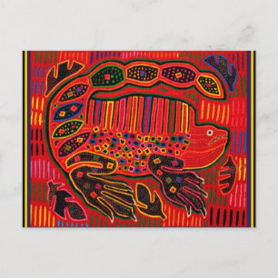 Kuna Indian Iguana Mola Postcard