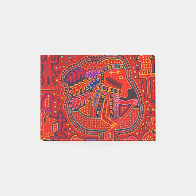 Kuna Indian Man in Canoe Post-it Notes (Front)