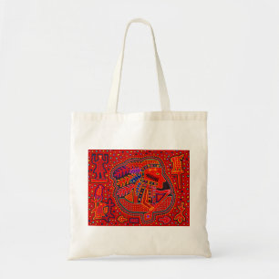 Kuna Indian Man in Canoe Tote Bag