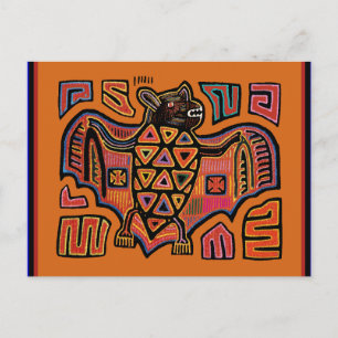 Kuna Indian Mola Bat Postcard