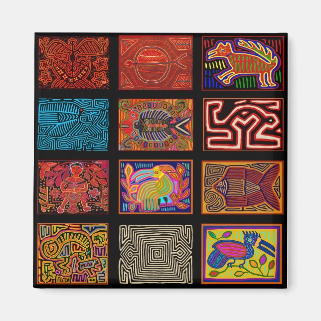 Kuna Indian Mola Collage Magnet (Front)