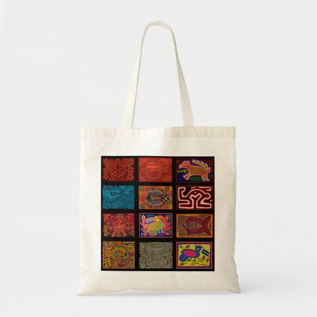 Kuna Indian Mola Collage Tote Bag (Front)