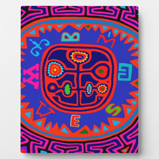 Kuna Indian Mola Compass Plaque (Front)