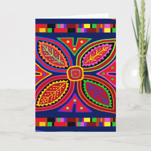 Kuna Indian Mola Flora Card