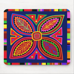 Kuna Indian Mola Flora Mouse Pad