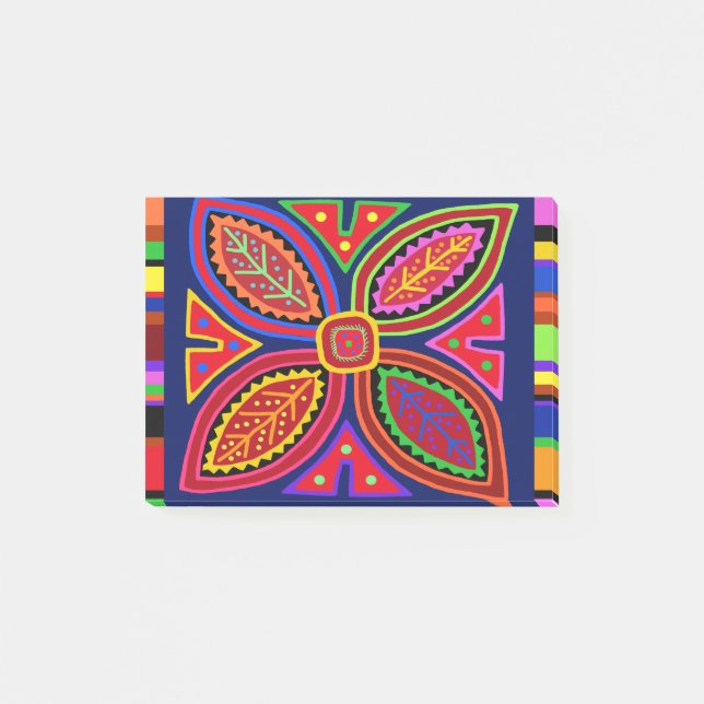 Kuna Indian Mola Flora Post-it Notes (Front)