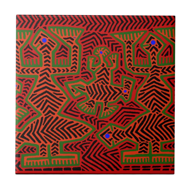 Kuna Indian Mola Spirits Tile (Front)