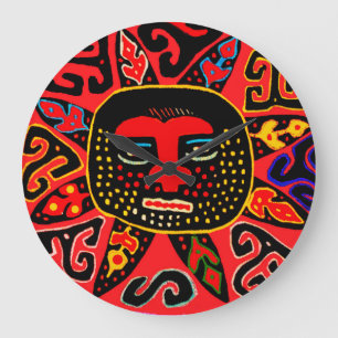 Kuna Indian Round Wall Clock - Del Sol Wall Clock