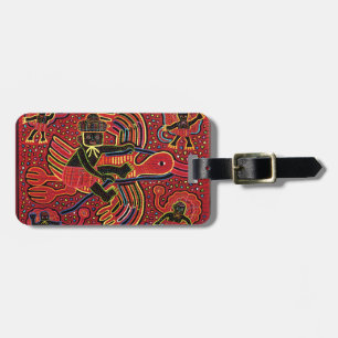 Kuna Indian Stork Bringing Baby Design Luggage Tag