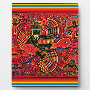 Kuna Indian Stork Bringing Baby Design Plaque