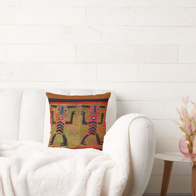 Kuna Indian Twin Spirits Throw Pillow (Couch)