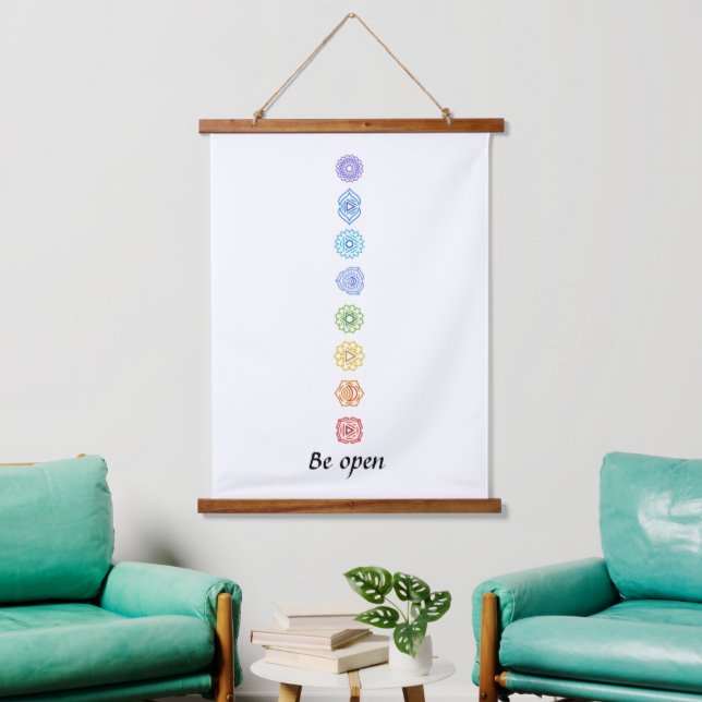 Kundalini Yoga Chakras Be Open   Hanging Tapestry (Living Room)