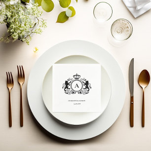 Kundenspezifisch Logo Monogramm Wappen Löwen  Napkin