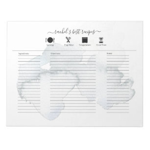 Kundenspezifischer Aquarell Rezepte- Notepad