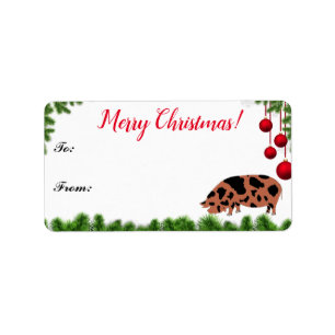 KuneKune Pig Farm Christmas Gift Tag