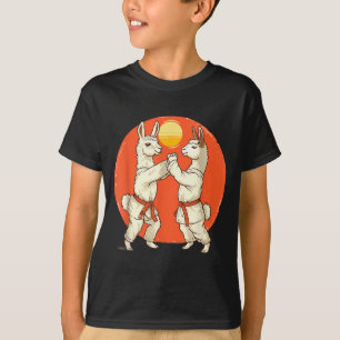 Kung Fu Alpaca Sunset Taekwondo Judo Jiu-Jitsu T-Shirt