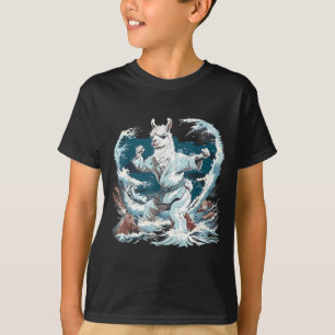 Kung Fu Alpaca Waves Judo Jiu-Jitsu Martial Arts T-Shirt