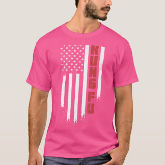 Kung Fu American Usa Flag  Kung Fu Martial Art T-Shirt