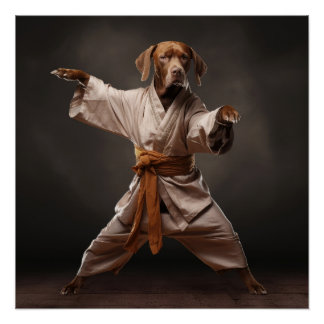 Kung Fu Brown Pointer purebred dog martial arts  Poster