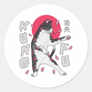 Kung Fu Cat Classic Round Sticker