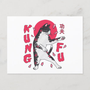 Kung Fu Cat Postcard