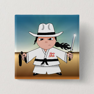 Kung Fu Cowboy Flair! 2 Inch Square Button