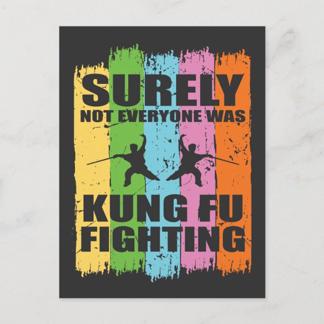 Kung Fu Fighting Gift Funny Martial Arts Quote Postcard (Front)