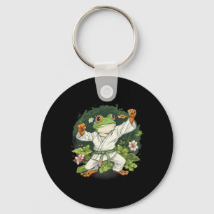 Kung Fu Frog Martial Arts Floral Taekwondo Kickbox Keychain