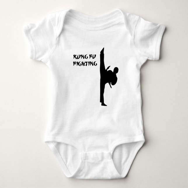 Kung Fu Front Kick Baby Bodysuit (Front)