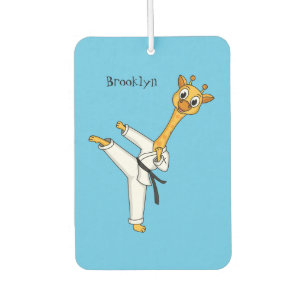 Kung Fu giraffe cartoon illustration Air Freshener