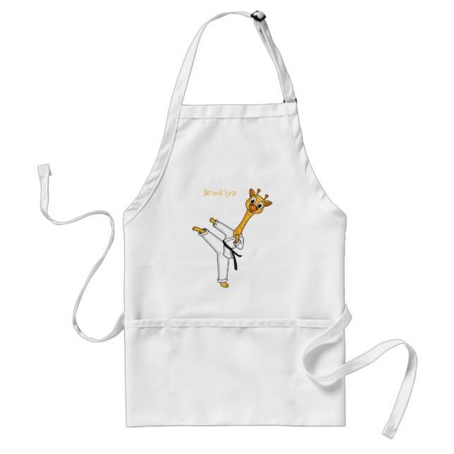 Kung Fu giraffe cartoon illustration Standard Apron (Front)