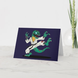Kung Fu Lizard Zombie Card