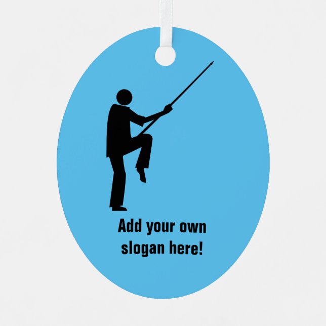 Kung Fu Martial Artist in fighting pose - add name Metal Ornament (Front)