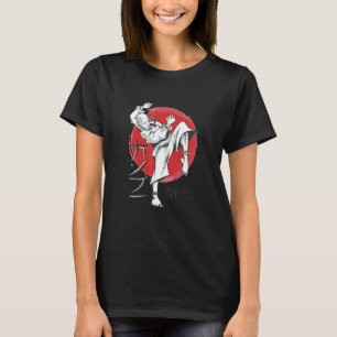 Kung fu master fighting karate kicking martial art T-Shirt