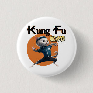 Kung Fu Meowster 1 Inch Round Button
