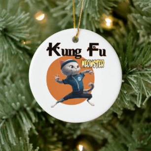 Kung Fu Meowster Ceramic Ornament