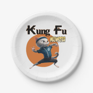 Kung Fu Meowster Paper Plate