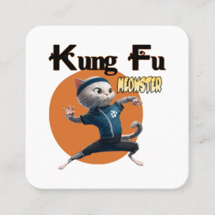 Kung Fu Meowster Square Business Card