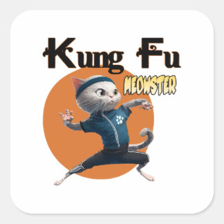 Kung Fu Meowster Square Sticker