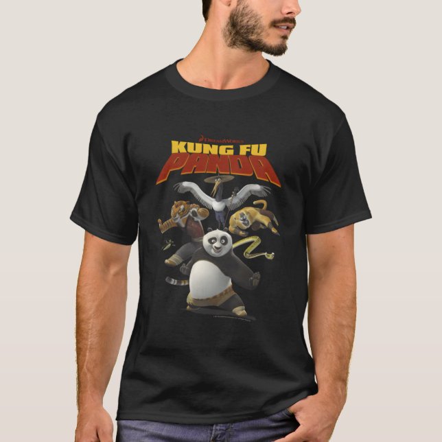 Kung Fu Panda Group Shot Action Portrait Movie T-Shirt (Front)