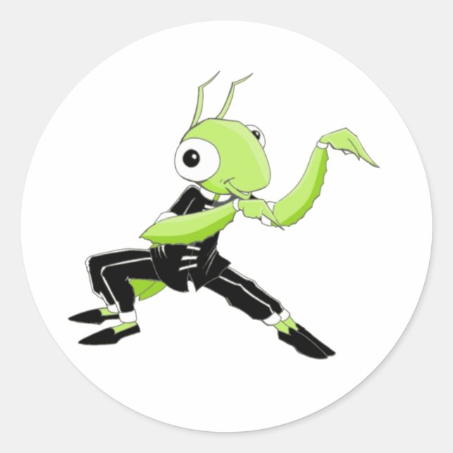 Kung Fu Praying Mantis Classic Round Sticker (Front)